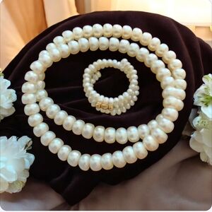 Fresh Water Pearl Bracelet And Ring Set